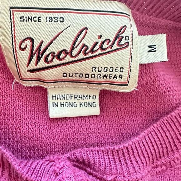 Woolrich Vintage 90s Cotton Short Sleeve Henley Sweater Pink Womens Size Medium - Picture 9 of 9